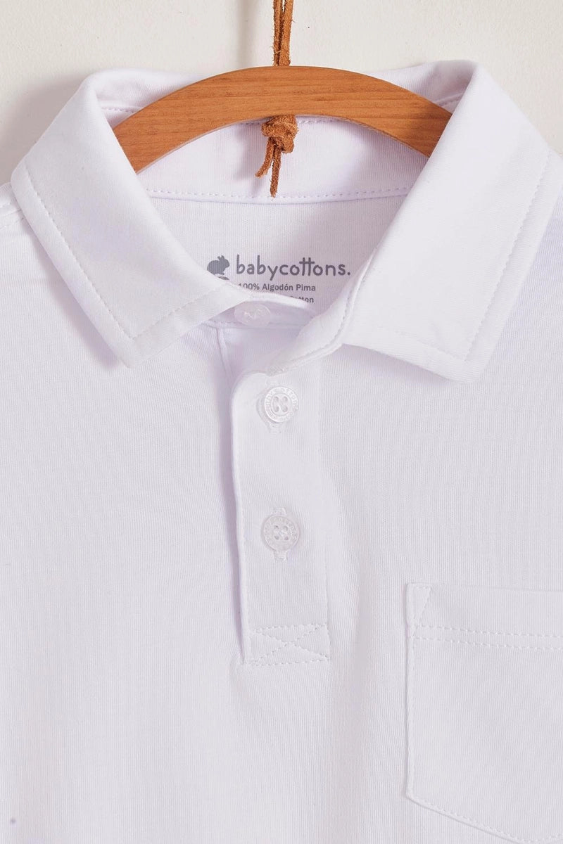 Remera c/polo mc collage Blanca