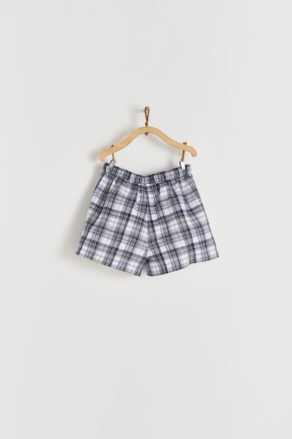 Short Harem Linen Plait Cuadros