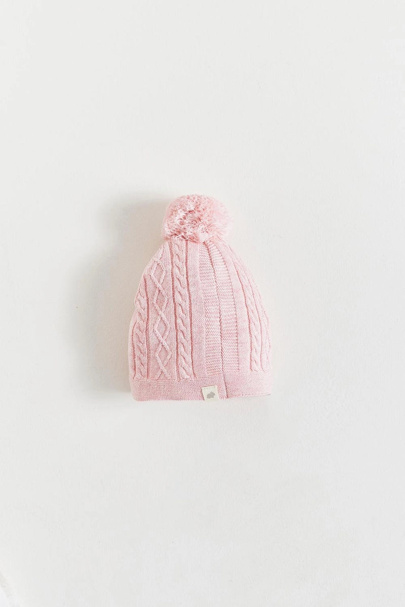 My First Knit Beanie & Booties Set Rosa