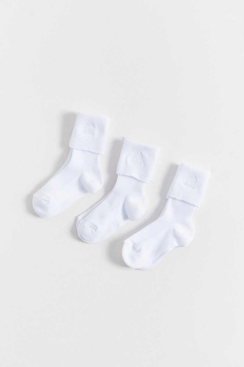 Set X3 Media con puño con logo Blanco