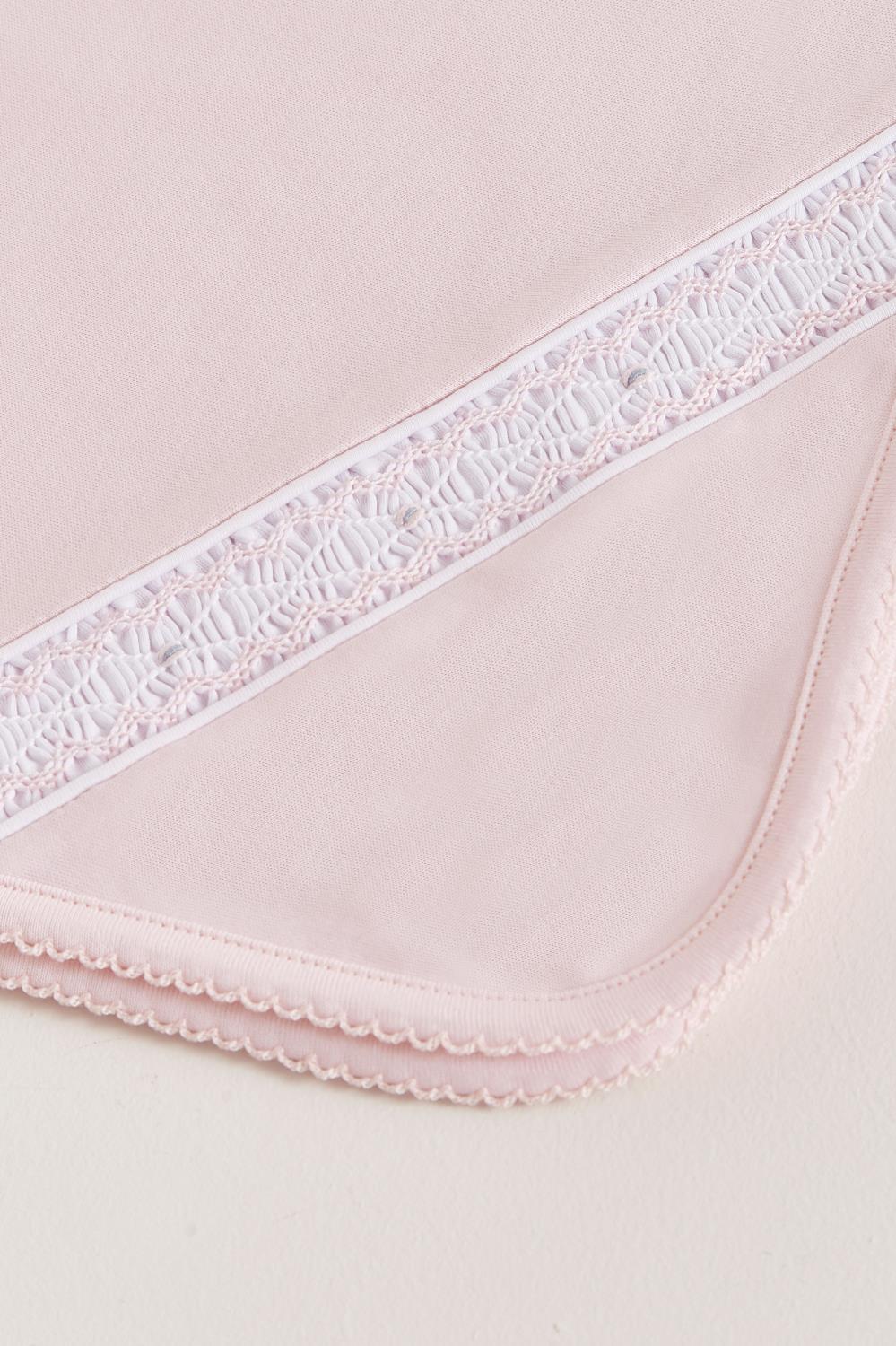 Manta con Tejido Smock Rosa