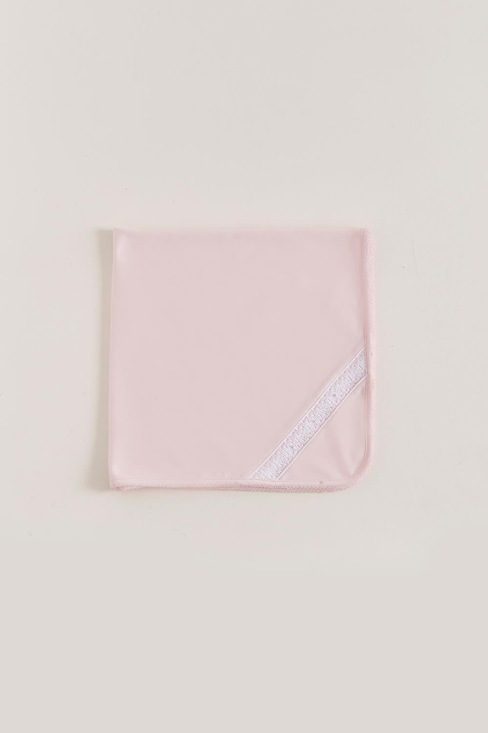 Manta con Tejido Smock Rosa