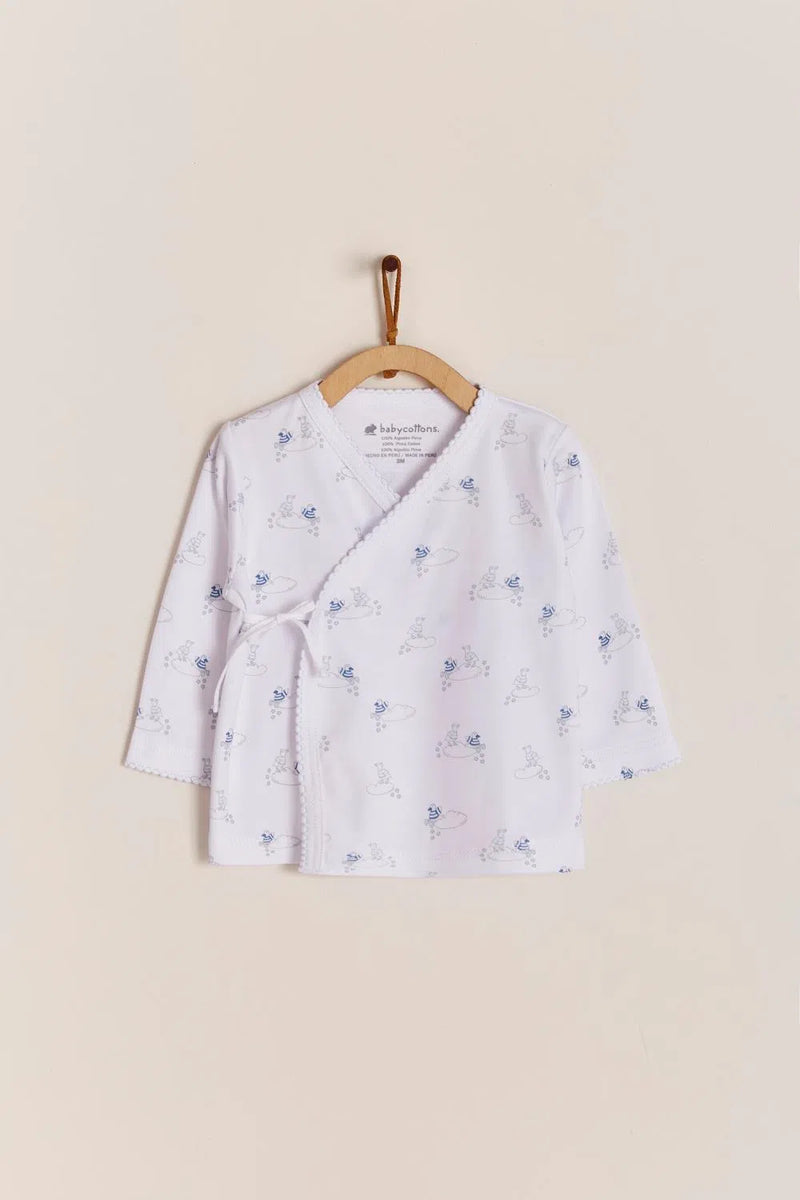 Set kimono ranita Ducks pima celeste