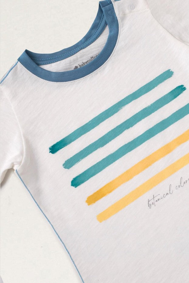 T shirt Leaves Rayas Flame
